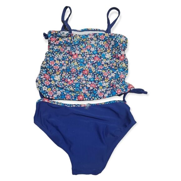 Blue floral tankini / swimsuit - Picture 2 of 2